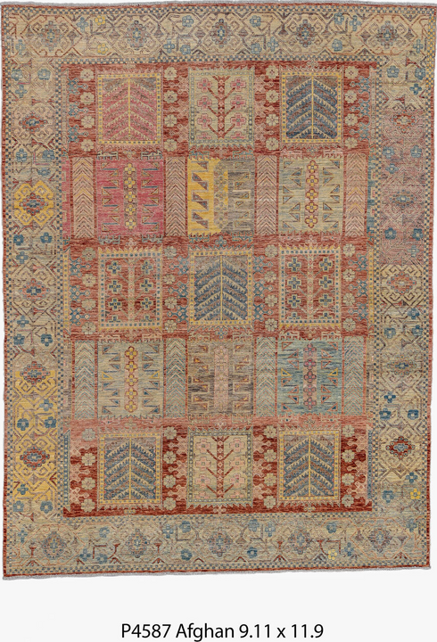 Vintage Afghan Area Rug (9' x 11')
